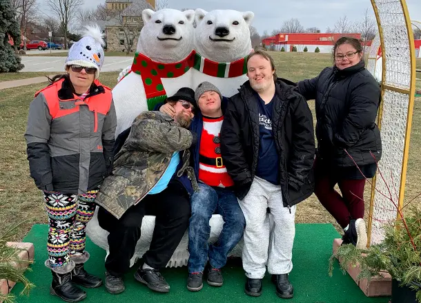 Group with outdoor polar bears